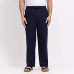Navy Blue Men's Loose Fit Cotton Pyjama