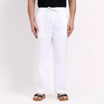 White Men's Loose Fit Cotton Pyjama