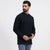 Black Airy Linen Short Kurtas for Men
