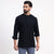 Black Airy Linen Short Kurtas for Men