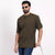 Olive Airy Linen Short Kurtas for Men