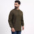 Olive Airy Linen Short Kurtas for Men