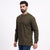 Olive Airy Linen Short Kurtas for Men