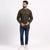Olive Airy Linen Short Kurtas for Men