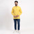 Yellow Airy Linen Short Kurtas for Men